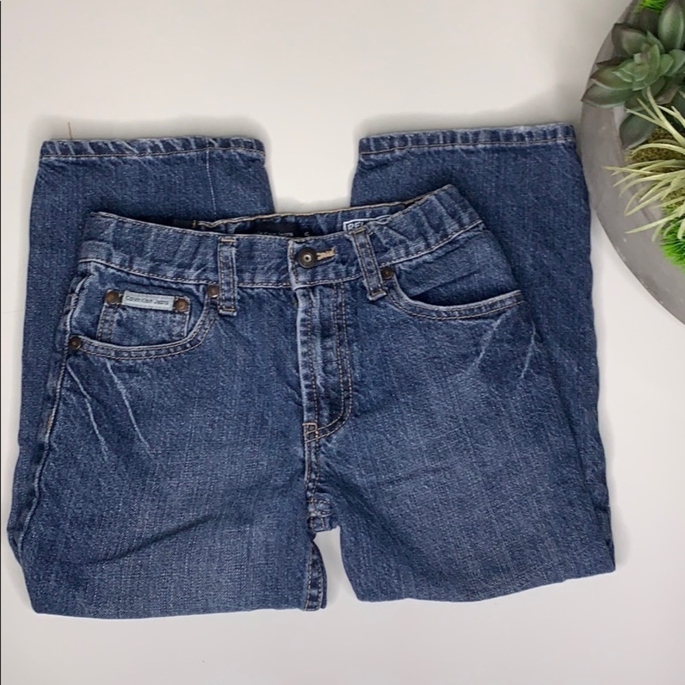 Calvin Klein denim blue jeans relaxed fit kids 5